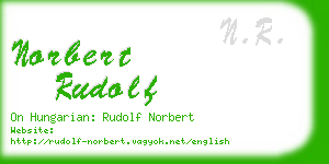 norbert rudolf business card